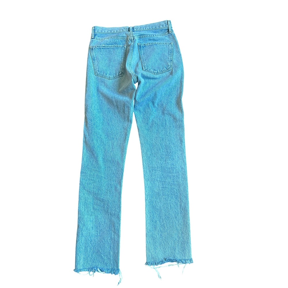 AGOLDE Cherie High Rise Straight Leg Jeans Light Wash Raw Hem Women's 26 - Picture 4 of 9